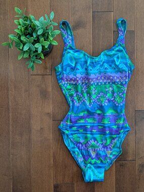 90s GEO AZTEC VINTAGE SWIMSUIT